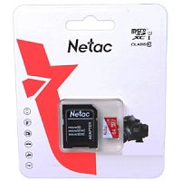 Micro SecureDigital 64GB Netac P500 ECO <NT02P500ECO-064G-R>  (с SD адаптером) в Ставрополе, доставка, гарантия.
