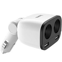 Автомобильное ЗУ HOCO Z28 Power Ocean, 2xUSB + 2 прикуриватель, 3.1А, 160W, белый в Ставрополе, доставка, гарантия.
