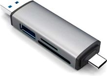Bion USB Type-C/USB 3.0 (2 в 1) Card reader, microSD/T-Flash/SD/SDHC/SDXC, доп.выход USB 3.0 хаб, по в Ставрополе, доставка, гарантия.