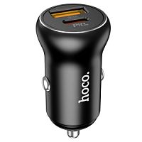 Автомобильное ЗУ HOCO NZ5 Smooth road, 1xUSB + 1xUSB-C, 5A,30W, черный в Ставрополе, доставка, гарантия.