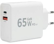 Зарядное устройство Cablexpert 65Вт GaN, QC4.0/PD3.0, 1xUSB, 1xType-C, белый, коробка (MP3A-PC-50) в Ставрополе, доставка, гарантия.