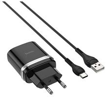 HOCO HC-16293 C12Q/ Сетевое ЗУ + Кабель Type-C 1m/ QC 3.0/ 1 USB/ Выход: 5V_9V_12V, 18W/ Black в Ставрополе, доставка, гарантия.