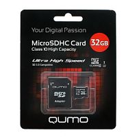 Micro SecureDigital 32Gb QUMO  QM32GMICSDHC10U3 {MicroSDHC Class 10 UHS-I U3, SD adapter} в Ставрополе, доставка, гарантия.