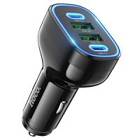 Автомобильное ЗУ HOCO NZ11 Guide, 2xUSB + 2xUSB-C, 72W, черный в Ставрополе, доставка, гарантия.