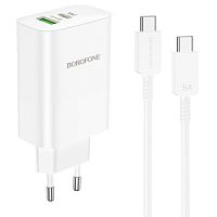 Сетевое зарядное устройство BOROFONE BN10 Sunlight 1xUSB + 1xUSB-C с Кабелем Type-C - Type-C, 65W в Ставрополе, доставка, гарантия.