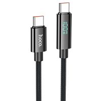 Кабель USB-C HOCO U125 Benefit Type-C - Type-C, 5A, 100W, 1.2 м, черный в Ставрополе, доставка, гарантия.