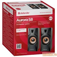 Defender Aurora S8 черный, 8 Вт, питание от USB Акустическая 2.0 система [65408] в Ставрополе, доставка, гарантия.