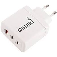PERFEO Сетевое зарядное устройство с тремя разъемами USBA+2xTYPE-C, GaN,65W, белый  в Ставрополе, доставка, гарантия.