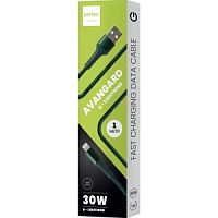 PERFEO Кабель USB A вилка - Lightning вилка, 30W, зеленый, длина 1 м., AVANGARD (I4334) в Ставрополе, доставка, гарантия.