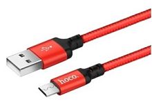 HOCO HC-62851 X14/ USB кабель Micro/ 1m/ 2A/ Нейлон/ Red&Black в Ставрополе, доставка, гарантия.