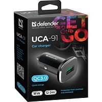 Defender Автомобильное ЗУ UCA-91 USB QC3.0, 18W (83830) в Ставрополе, доставка, гарантия.