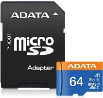 Micro SecureDigital 64Gb A-DATA AUSDX64GUICL10A1-RA1 в Ставрополе, доставка, гарантия.