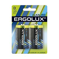 Ergolux..LR20 Alkaline BL-2 (LR20 BL-2, батарейка,1.5В) (2 шт. в уп-ке) в Ставрополе, доставка, гарантия.