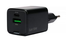 Cablexpert зарядное устройство 30Вт GaN, 3А, QC4.0/PD, 1xUSB, 1xType-C, черный, пакет (MP3A-PC-64) в Ставрополе, доставка, гарантия.